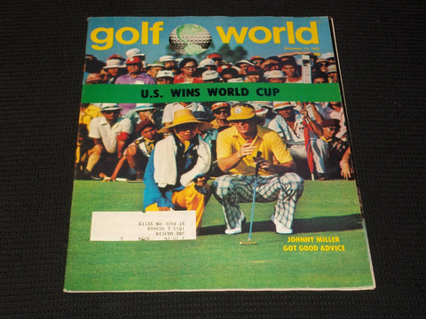 1975 DECEMBER 12 GOLF WORLD MAGAZINE - JOHNNY MILLER FRONT COVER - E 6756