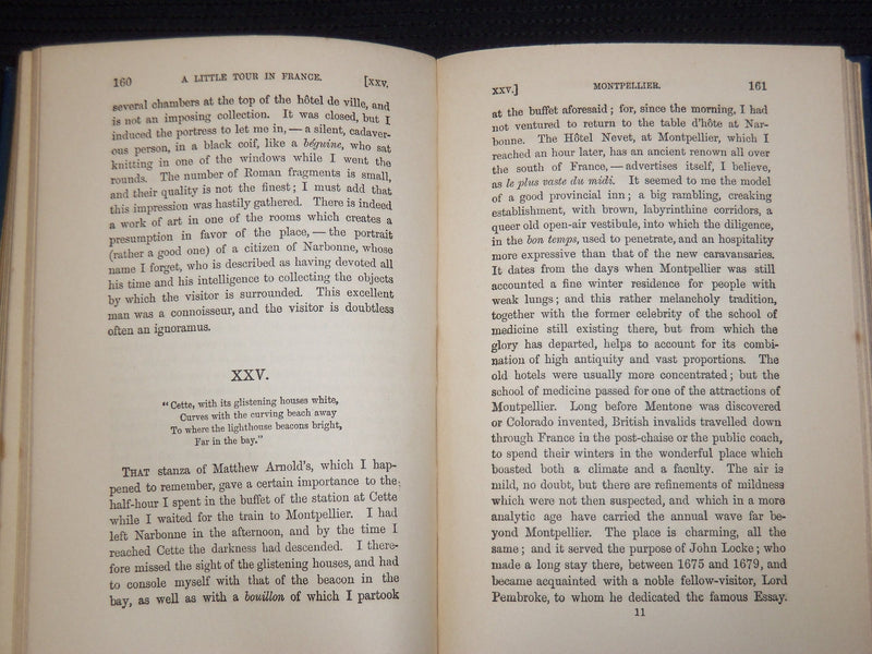 1912 A LITTLE TOUR IN FRANCE HARDCOVER BOOK BY HENRY JAMES - KD 9405