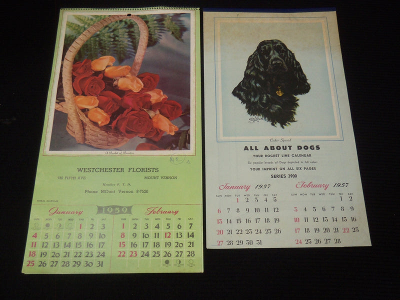 1953-1961 ADVERTISING CALENDARS LOT - 6 PIECES - O 3822