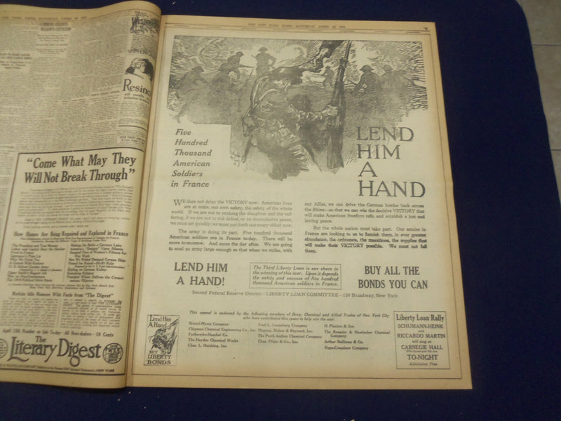 1918 APRIL 13 NEW YORK TIMES - HAIG TELLS ARMY RETIREMENT MUST STOP - NT 8210