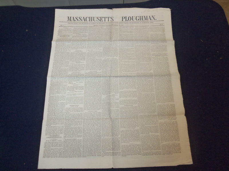 1848 NOVEMBER 11 MASSACHUSETTS PLOUGHMAN - TAYLOR ELECTED- THANKSGIVING- NP 5156