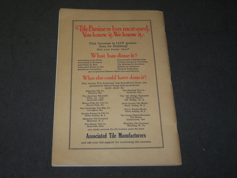 1924 FEBRUARY THE TILE & MANTEL CONTRACTORS 21ST CONVENTION PROGRAM - J 3490