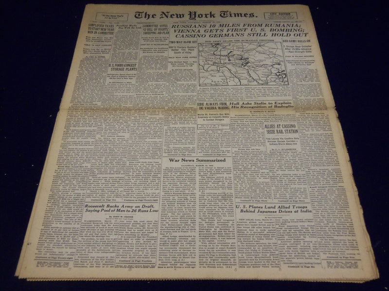 1944 MAR 18 NEW YORK TIMES - RUSSIANS 10 MILES FROM RUMANI - NT 1831