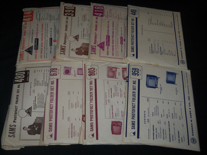 1951-1970 SAMS PHOTOFACT FOLDER SET LOT OF 20 - MANUALS & SCHEMATICS - O 2802