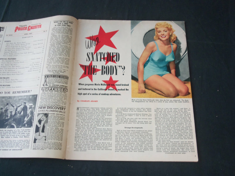 1957 APRIL THE NATIONAL POLICE GAZETTE MAGAZINE - HITLER - RAY ROBINSON - B 5675