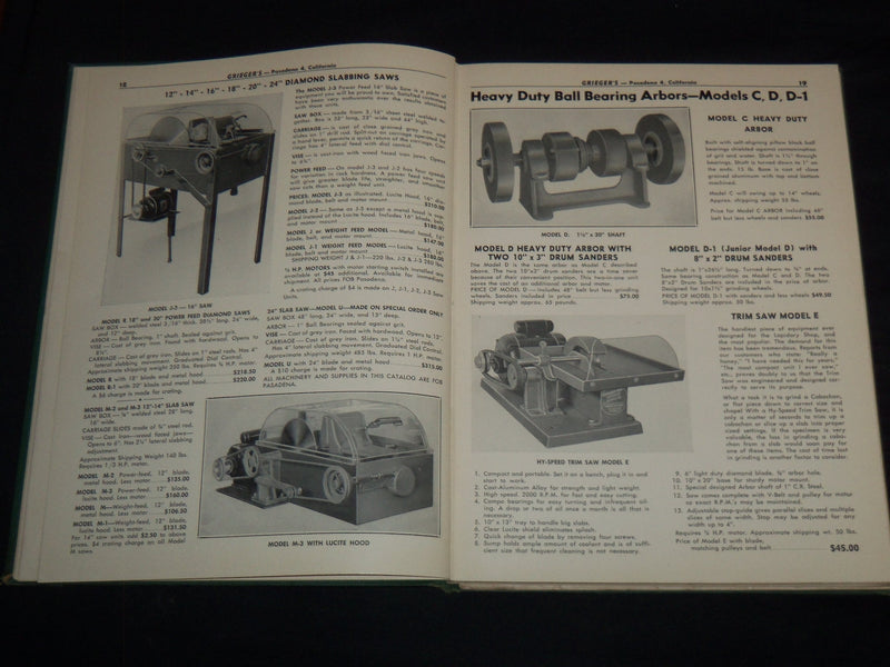 1948 GRIEGER'S LAPIDARY AND JEWELRY ARTS CATALOG - KD 3911C