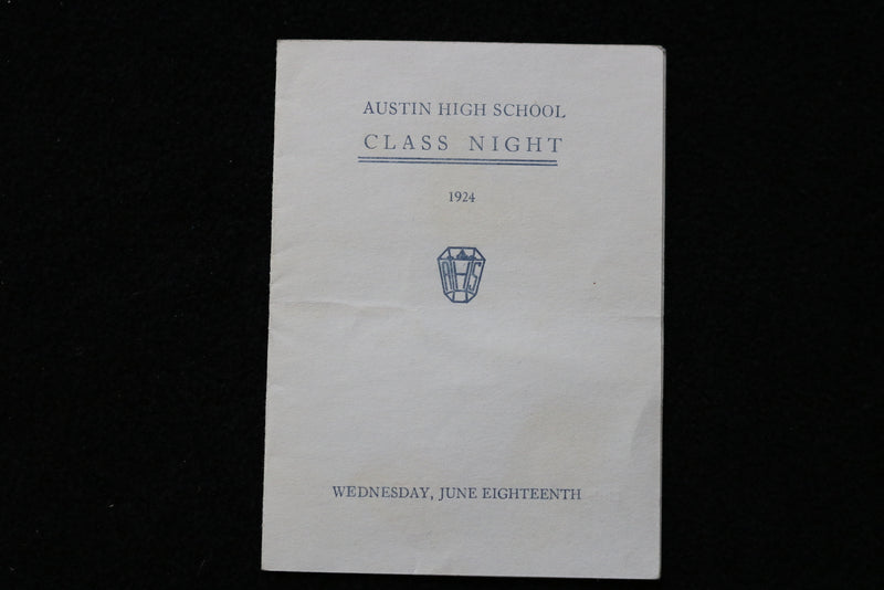 1924 AUSTIN HIGH SCHOOL CLASS NIGHT & COMMENCEMENT PROGRAMS - CHICAGO - K 1908