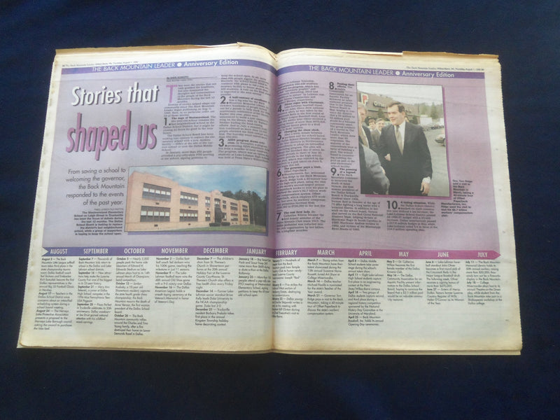 1996 AUG 1 THE BACK MOUNTAIN LEADER NEWSPAPER-SHAVERTOWN, PA-ANNIVERSARY-NP 6176