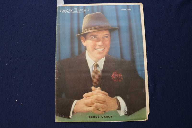 1939 OCT 8 SUNDAY NEWS PICTURE NEWSPAPER - BRUCE CABOT- PARIS FASHIONS - E 22703