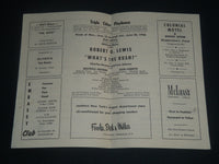 1956 JUNE 30 WHAT'S THE RUSH PROGRAM - ROBERT Q. LEWIS - BEA ARTHUR - J 4231