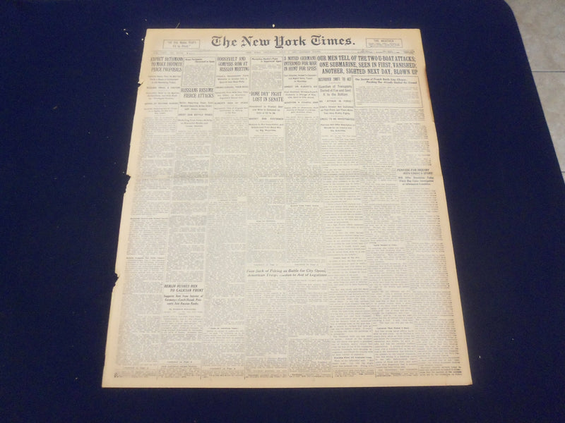 1917 JULY 7 NEW YORK TIMES - TWO U-BOAT ATTACKS - NT 9297