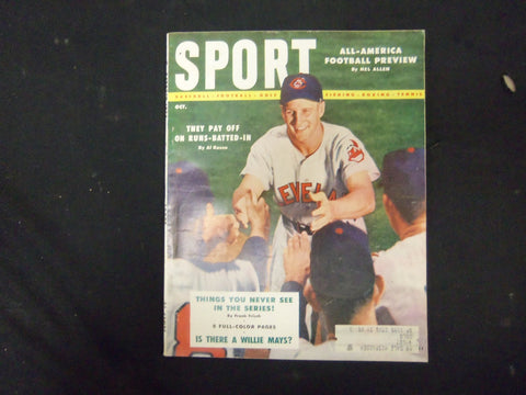 1954 OCTOBER SPORT MAGAZINE - AL ROSEN COVER - GREAT PHOTOS - ST 3553