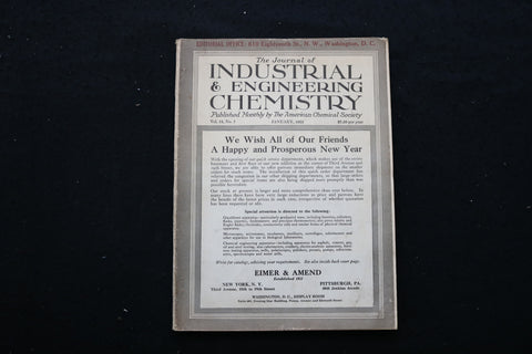 1922 JAN THE JOURNAL OF INDUSTRIAL & ENGINEERING CHEMISTRY MAGAZINE - E 10252