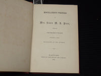 1853 MISCELLANEOUS WRITINGS OF MRS. LAURA M. B. PEASE BOOK - KD 9422