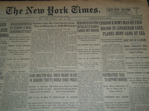1932 MAY 15 NEW YORK TIMES - CONDON KNOWS MAN HE PAID 50,000 IN CASE - NT 7435
