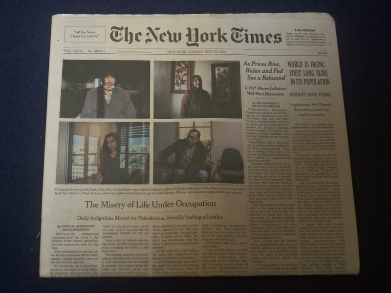 2021 MAY 23 NEW YORK TIMES - WORLD IS FACING FIRST LONG SLIDE IN ITS POPULATION
