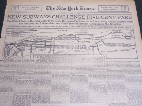 1925 JUNE 7 NY TIMES SPECIAL FEATURES SECTION - NEW SUBWAYS CHALLENGE - NT 7005