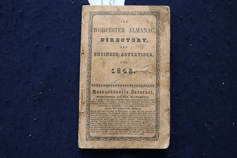 1842-1849 WORCESTER BUSINESS DIRECTORY AND ADVERTISER - LOT OF 6 - KD 9550