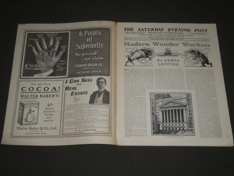 1903 OCTOBER 10 THE SATURDAY EVENING POST MAGAZINE - ILLUSTRATED COVER - SP 706