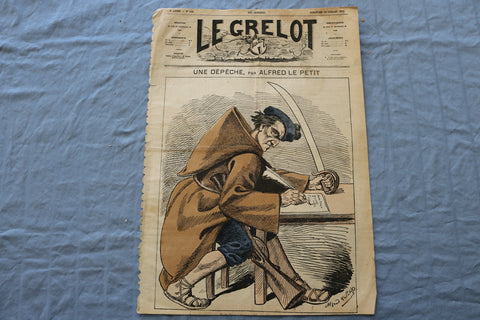 1873 JULY 13 LE GRELOT NEWSPAPER- UNE DEPECHE- ALFRED LE PETIT- FRENCH- NP 8628