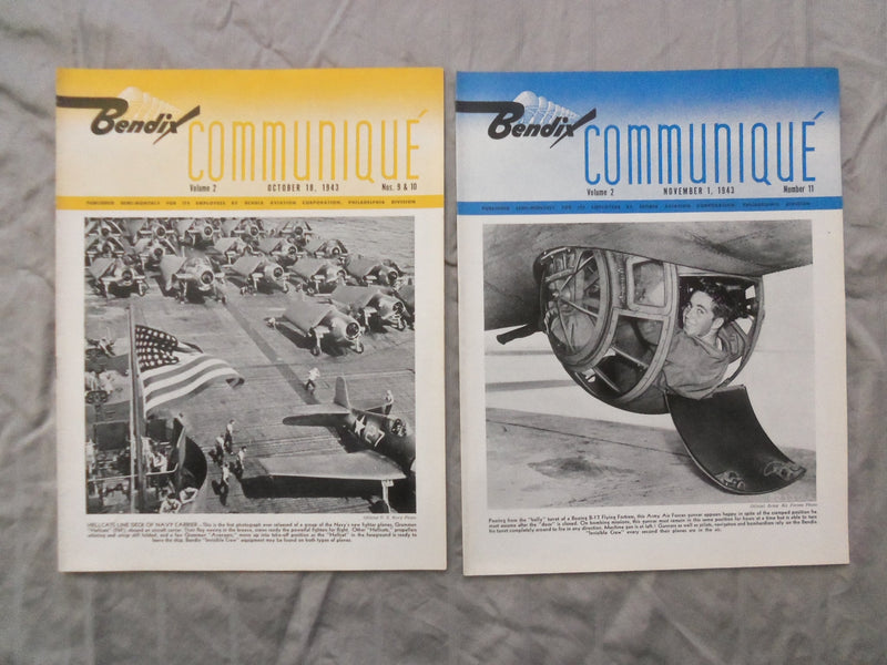 1943-1945 BENDIX COMMUNIQUE MAGAZINES - LOT OF 7 - K 252