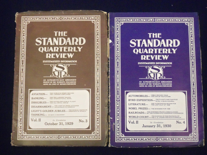 1929-1930 THE STANDARD QUARTERLY REVIEW LOT OF 4 ISSUES - NICE ARTICLES - O 2743