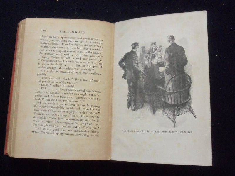 1908 THE BLACK BAG HARDCOVER BOOK BY LOUIS JOSEPH VANCE & T. FOGARTY - KD 8406
