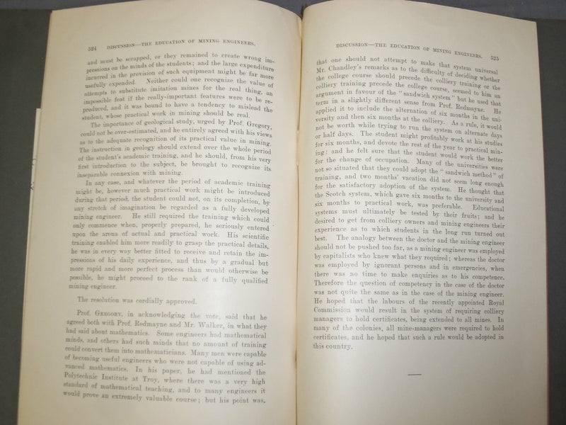 1906 THE EDUCATION OF MINING ENGINEERS BY J. W. GREGORY - J 4921