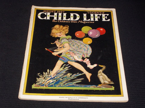 1927 AUGUST CHILD LIFE MAGAZINE NICE ILLUSTRATED COVER & INSIDES - E 3774