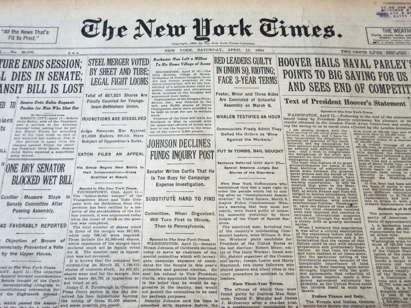 1930 APRIL 12 NEW YORK TIMES - SCIENTISTS VISIONS TRIPS TO MOON BY 2050- NT 5634