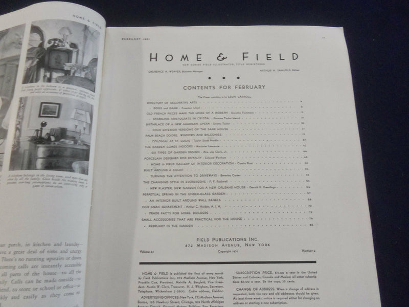 1931 FEBRUARY HOME & FIELD MAGAZINE - GREAT PHOTOS, STORIES & ADS - SP 1223U