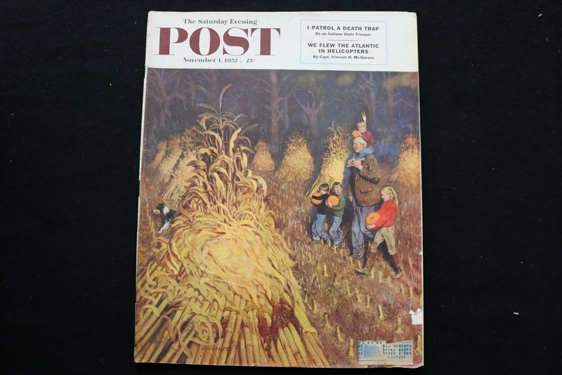 1952 NOV 1 THE SATURDAY EVENING POST MAGAZINE - HALLOWEENERS COVER - E 9963