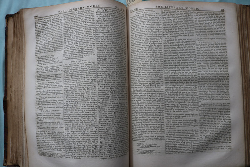 1852 JULY-DECEMBER THE LITERARY WORLD BOUND VOLUME - HAWTHORNE-WEBSTER - KD 9719