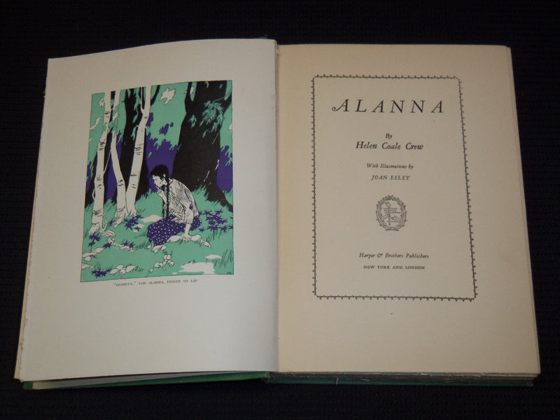 1929 ALANNA HARDCOVER BOOK BY HELEN COALE CREW - JOAN ESLEY - KD 7962