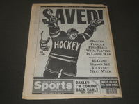 1995 JANUARY 12 NY DAILY NEWS NEWSPAPER - NHL SEASON SAVED - NP 2537