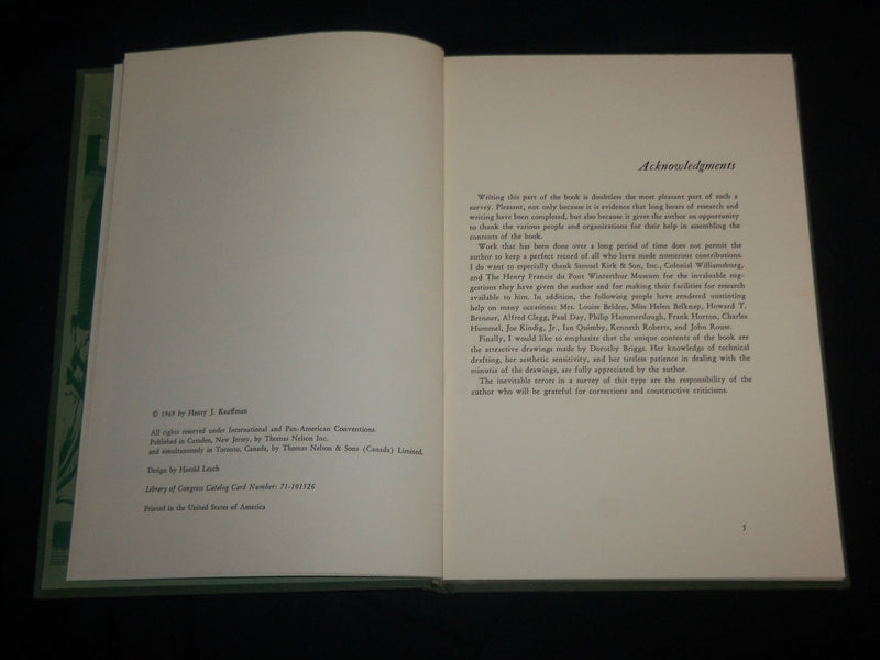 1971 THE COLONIAL SILVERSMITH HARDCOVER BOOK BY HENRY KAUFFMAN - KD 6777