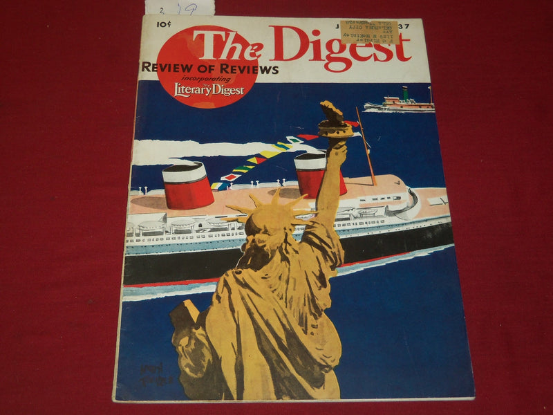 1937 JULY 17 LITERARY DIGEST MAGAZINE-REVIEW OF REVIEWS COMBINED ISSUE - SP 3214