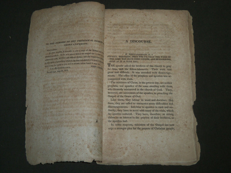 1815 MENDON ASSOCIATION ORDINATION REV. CALVIN PARK DISCOURSE BOOK - J 4748