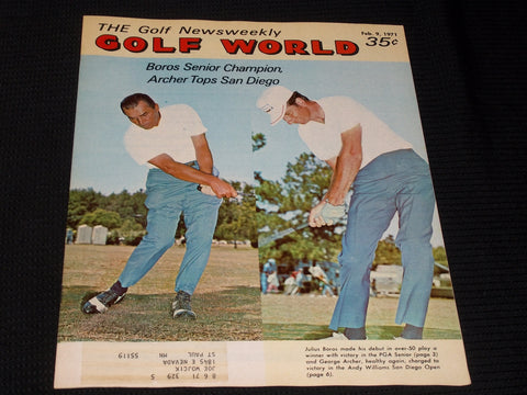 1971 FEBRUARY 9 GOLF WORLD NEWSWEEKLY MAGAZINE - JULIUS BOROS COVER - E 6045