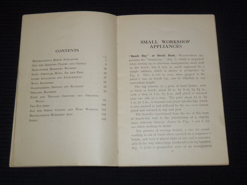 1920'S SMALL WORKSHOP APPLIANCES - CASSELL'S WORK HANDBOOKS - J 8051