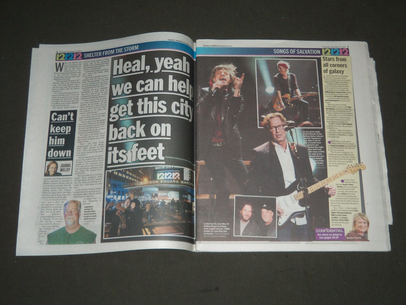 2012 DEC 13 NEW YORK DAILY NEWS - SHELTER FROM THE STORM - SPRINGSTEEN- NP 2454