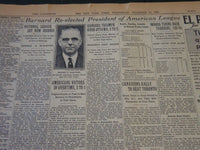 1930 DEC 10 NEW YORK TIMES - BARNARD RE-ELECTED PRESIDENT OF LEAGUE - NT 5668