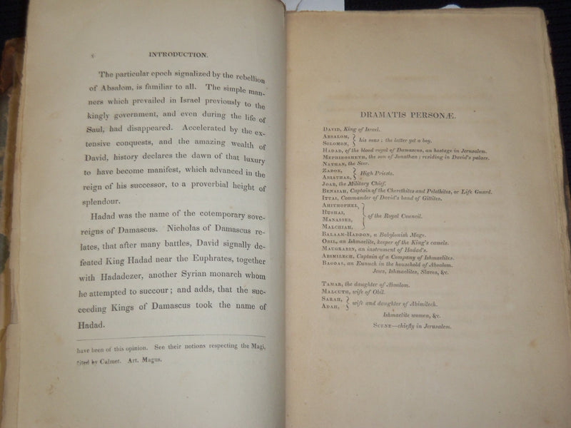 1825 HADAD - A DRAMATIC POEM - BOOK BY JAMES A. HILLHOUSE - NEW YORK - KD 4585W