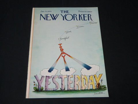 1970 JANUARY 31 NEW YORKER MAGAZINE FRONT COVER ONLY BY STEINBERG - GREAT DECO