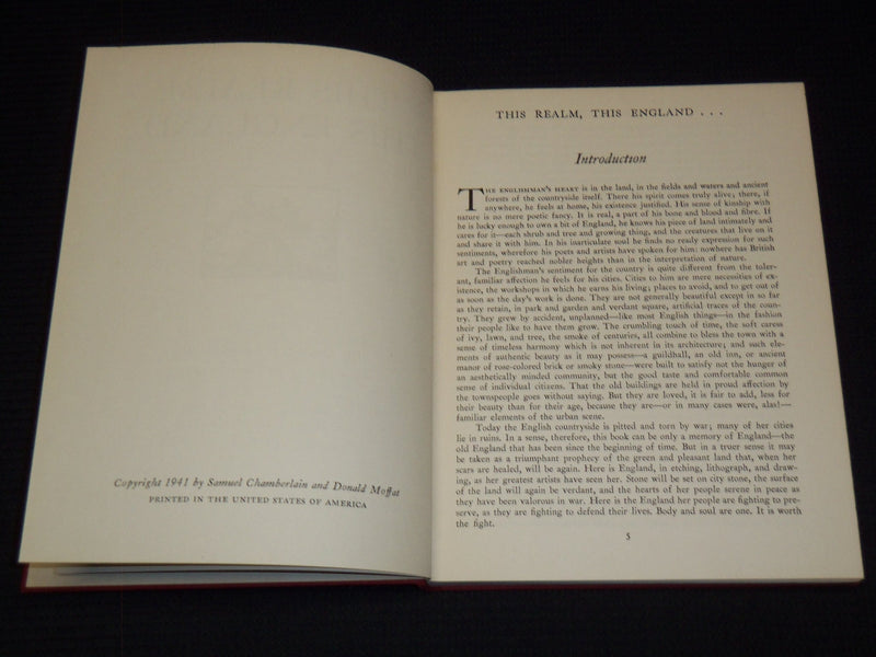 1941 THIS REALM THIS ENGLAND HARDCOVER BOOK BY CHAMBERLAIN - INSCRIBED - KD 7777