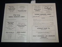 1950 APRIL 21 THE LYRIC SINGERS CONCERT PROGRAM - PHOENIX - J 8606