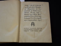 1907 APRIL-1909 SEPTEMBER THE CRAFTSMAN MAGAZINE BOUND VOLUME - KD 7894