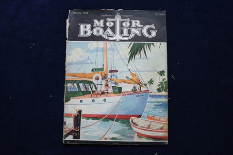 1938 FEBRUARY MOTOR BOATING MAGAZINE - ILLUSTRATED BOATS COVER - E 11677
