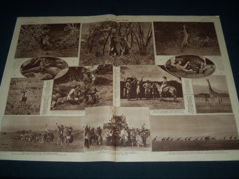 1927 JULY 3 NEW YORK TIME PICTURE SECTION - MARTIN JOHNSON IN AFRICA - NT 7391