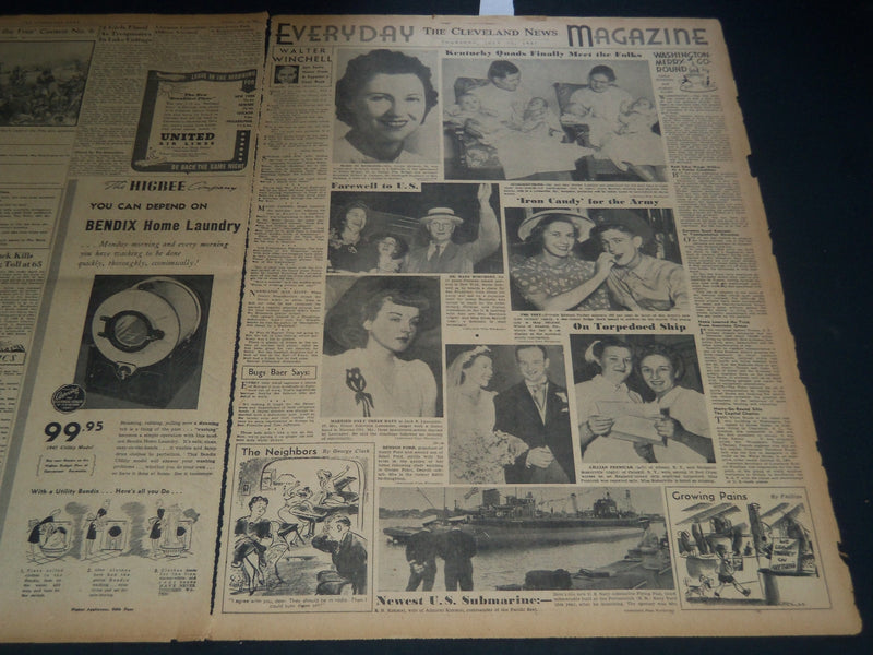 1941 JULY 10 CLEVELAND NEWS NEWSPAPER - NAZI UNIT DESTROYED REDS CLAIM - NT 7458